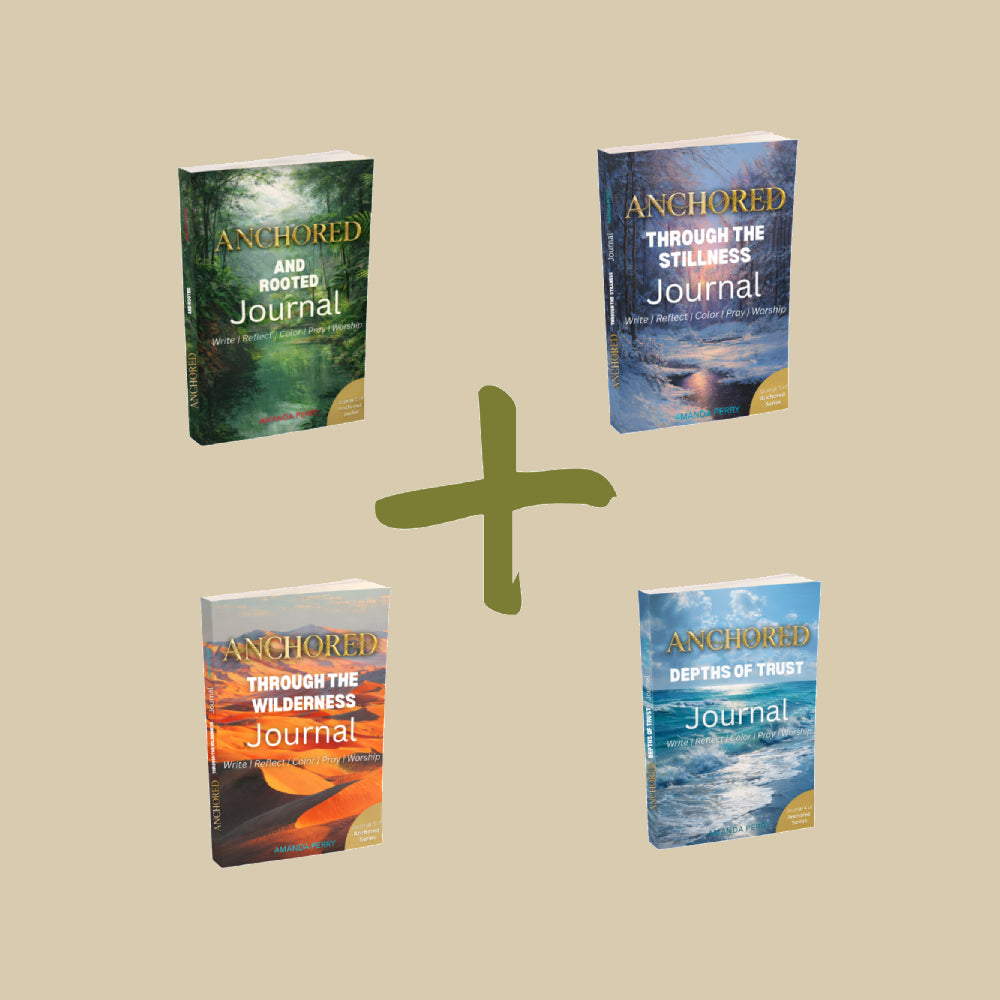 Anchored Journal Series | Christian Guided Journal Paperback Bundle | Complete 4-Book Set | Burnout Recovery for Women | Amanda Perry