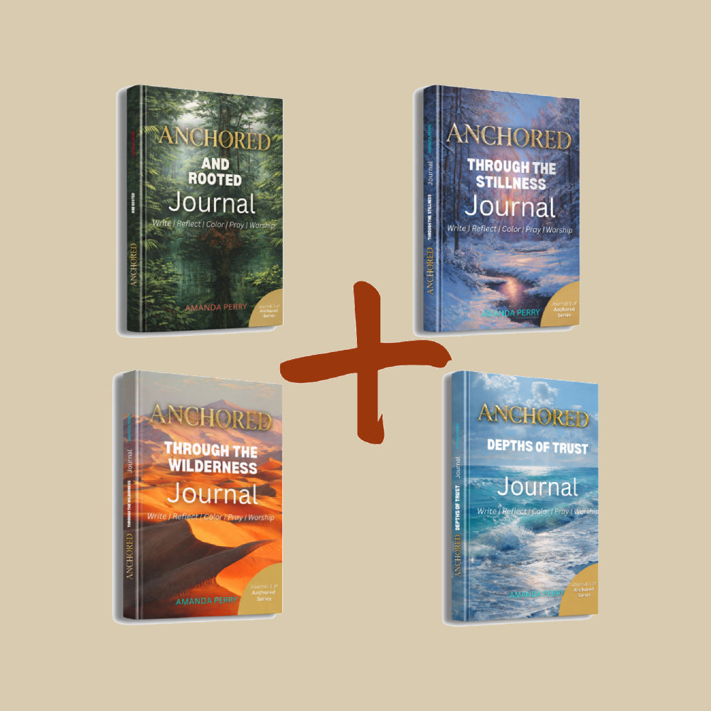 Anchored Journal Series | Christian Guided Journal Hardcover Bundle | Complete 4-Book Set | Burnout Recovery for Women | Amanda Perry