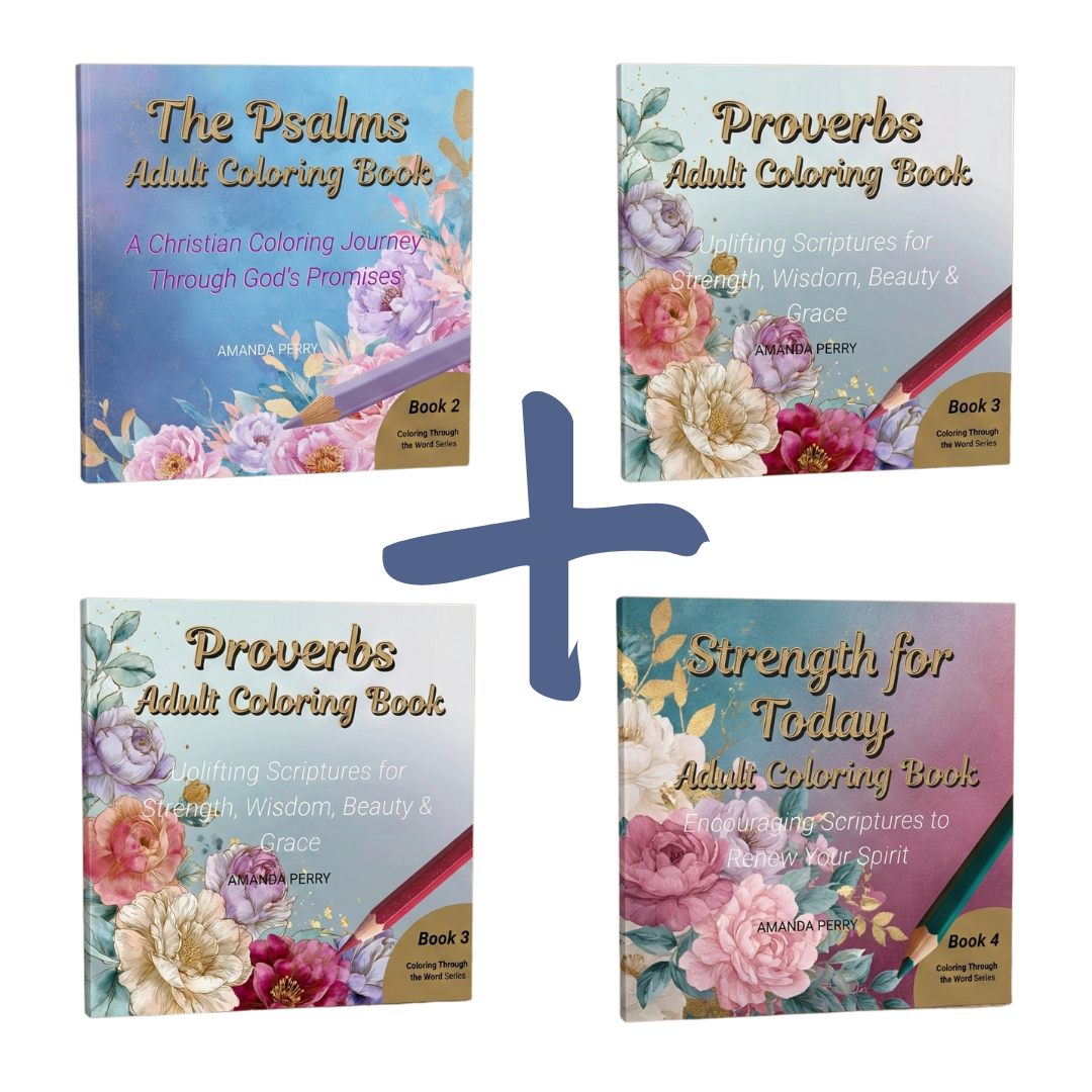 Complete Coloring Through the Word Series bundle for spiritual healing and stress relief