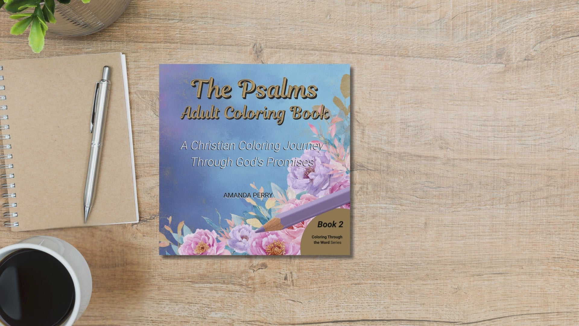 the psalms coloring book for adults paperback video on light wood desk